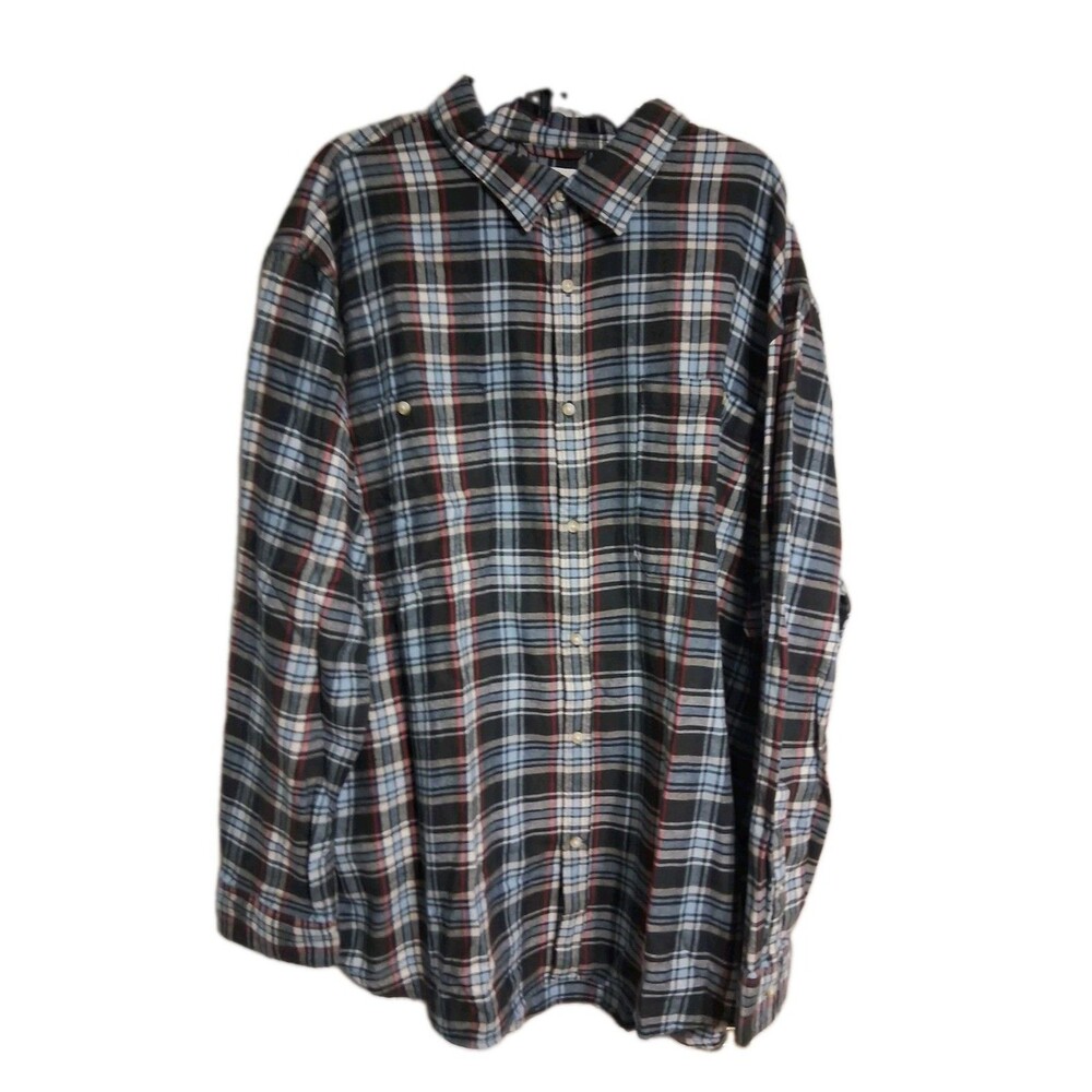 NWT Men's Mutual Weave Blue/Black Plaid Flannel Shirt Size 3XL